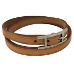 HERMES браслет браслет api3 кожа Brown *G печать 