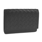 BOTTEGA VENETA футляр для карточек сетка кожа черный 