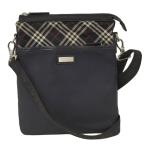 ショッピングブラックレーベル BURBERRY ブラックレーベル ノヴァチェック ショルダーバッグ ナイロン レザー ブラック