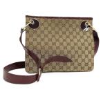 ショッピングＧＧキャンバス GUCCI ショルダーバッグ GGキャンバス レザー キャンバス ベージュ レッド 120841