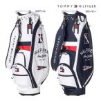 ★特典付き★トミーヒルフィガー ゴルフ キャディバッグ アイコン THMG3SC4 TOMMY HILFIGER GOLF ホワイト ネイビー 9型 4分割 カジュアル CB 24E ASR 10PT