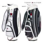 トミーヒルフィガー ゴルフ キャディバッグ THMG4SC4 カート アーチロゴ TOMMY HILFIGER GOLF ホワイト ネイビー 9型 4分割 CB 24E ASR 10PT
