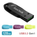 USBメモリ128GB SanDisk サンディスク USB 3.2 Gen 1 Ultra Shift R_100MB/s シンプル キャップレス SDCZ410-128G 海外パッケージ 翌日配達