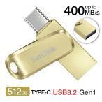 USBメモリ512GB SanDisk USB3.2 Gen1 Type-A/Type-C 両コネクタ搭載Ultra Dual Drive Luxe R_400MB/s 回転式SDDDC4-512G-G46GD海外パッケージ 翌日配達