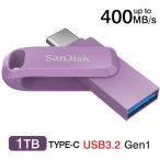 USBメモリ 1TB SanDisk USB 3.2 Gen 1 USB-A/Type-C 両コネクタ搭載Ultra Dual Drive Go R_400MB/s SDDDC3-1T00-G46L回転式海外パッケージ 翌日配達