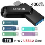 ショッピングメモリースティック USBメモリ 1TB SanDisk USB 3.2 Gen 1 USB-A/Type-C 両コネクタ搭載Ultra Dual Drive Go R:400MB/s SDDDC3-1T00 回転式 並行輸入品翌日配達対応