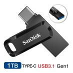 ショッピングメモリースティック USBメモリ 1TB SanDisk USB3.1 Gen1-A/Type-C 両コネクタ搭載Ultra Dual Drive Go R:150MB/s SDDDC3-1T00-G46  回転式海外パッケージ 翌日配達・ネコポス