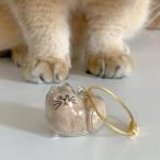 猫の毛収納ボトル キーホルダー 2個セット 猫のメモリアルペンダント 記念品 透明 猫や犬の毛を収納 かわいいメモリアルギフト ペットの毛を集める容器 収納