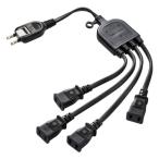  Sanwa Supply AC адаптер специальный источник питания удлинитель 2P 4 ответвление черный TAP-EX4BKN