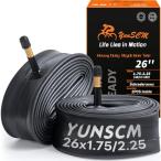 YunSCM 2本26 1.95 チューブ 肉厚米式バルブ48mm高リムの最良選択26x1.75/2.25 自転車チューブ適用 26x1.75/