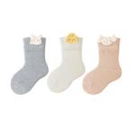[HAYAHARU] носки Kids baby носки Kids носки 3 пар комплект хлопок новорожденный ребенок обувь внизу мужчина девочка Kids носки Crew длина 