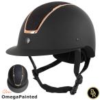 BR ヘルメット Omega Painted Glitter BRH99（ブラック×ローズ） ポロバイザー 乗馬用品 馬具