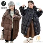 ベンチコート ジュニア 女の子 ロングコート 茶色 黒 キッズ ベンチコート 暖かい 中綿 ジャケット フード付き ベンチコート 可愛い アウター コート 中綿 ロン