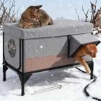  домашнее животное house водонепроницаемый защита от дождя нагревание кошка house теплоизоляция сборка тип домик для кошек наружный закрытый водонепроницаемый . способ "дышит" зимний оснащен обогревателем коврик подогрев кошка house наружный для собачья конура кошка 