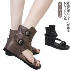 ブーツサンダル サマーブーツ レディース オープントゥ ウェッジソール 4cmヒール ショートブーツ サイドファスナー レジャー シンプル カジュアル