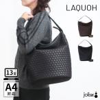 ショッピングバケツ ショルダーバッグ LAQUOH ラク―オ バケツバッグ 2WAY KGOME IAY-031675 軽い かごめ柄 大きめ ワンショルダー 斜め掛け 大容量 日本製 正規品