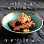 生黒糖 120g×3袋 自然栽培さとうきび使用の純黒糖