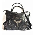 ショッピングスカル スカル バッグ ショルダーバッグ 2WAY 大きい ドクロ ロック  黒  旅行 宅配便送料無料