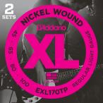 ダダリオ エレキベース弦×2セット(Regular Light .045-.100) D'Addario XL Nickel Twin Packs EXL170TP 返品種別A
