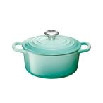 ル・クルーゼ (IH対応) シグニチャー ココット・ロンド 18cm シルバーツマミ (クールミント) Le Creuset 21177-18-496 返品種別A