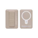Hamee Type-C1 порт / USB1 порт беспроводной магнит мобильный аккумулятор 5000mAh iFace MagSynq( бежевый ) 41-979006 возвращенный товар вид другой A