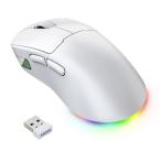 センチュリー 2.4GHz ワイヤレス接続対応 液晶搭載 軽量ゲーミングマウス LightBow(ホワイト) RACEN CRC-WGMRGB02WT 返品種別A