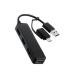 エレコム USB ハブ USB2.0 USB-Aコネクタ Type-C 変換アダプター付 USB-Aポート ×4 バスパワー ケーブル長7cm(ブラック) U2H-CA4003BBK 返品種別A