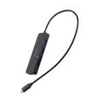 エレコム USB Type-C ハブ USB3.1 Gen1(USB-A×3/ SD+microSD×1) バスパワー 薄型(ブラック) U3H-MSD3007BBK 返品種別A