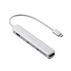 エレコム ドッキングステーション スリムタイプ 6in1(USB-C×2/ USB-A×2/ HDMI×1/ RJ45×1)(シルバー) DST-C30SV 返品種別A