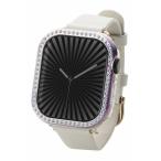 エレコム Apple Watch Series 10[42mm] バンパーハードケース 側面保護 ラインストーン ＆me(オーロラクリア) AW-24BBPPJACR 返品種別A