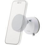 エレコム MagSafe対応 スマホホルダー マグネット 真空吸盤固定 机 壁設置可能 スマホスタンド (iPhone Android対応)(ホワイト) P-DSMSCWWH 返品種別A