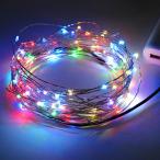 ルートアール USBイルミネーションワイヤーライト ランダムカラー変化 10m RL-WRGB100 返品種別A