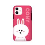 LINE FRIENDS iPhone 12 mini用 ハイブリッドケース DUAL GUARD BASIC(CONY) KCE-CSB038 返品種別A