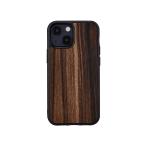 Man＆Wood iPhone 13 mini(5.4インチ)用 背面カバー型 天然木ケース(Ebony) I21214I13MN 返品種別A