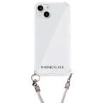 PHONECKLACE iPhone 13(6.1インチ)用 背面カバー型 ロープショルダーストラップ付き クリアケース(グレー) PN21591I13GR 返品種別A