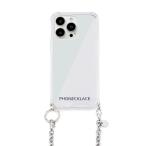 PHONECKLACE iPhone 13 Pro(6.1インチ)用 背面カバー型 チェーンショルダーストラップ付き クリアケース(シルバー) PN21601I13PSV 返品種別A