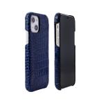 abbi iPhone 13(6.1インチ)用 クロコダイル イタリアン レザーバックケース(ネイビー) ABBI SIGNATURE ABS21805I13NV 返品種別A