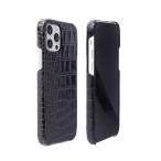 abbi iPhone 13 Pro(6.1インチ)用 クロコダイル イタリアン レザーバックケース(ブラック) ABBI SIGNATURE ABS21820I13PBK 返品種別A