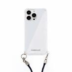 PHONECKLACE iPhone 15 Pro用 ロープショルダーストラップ付きクリアケース(ネイビー) PN25579I15PR 返品種別A