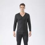 ミズノ メンズ ブレスサーモアンダーウエア 薄手 Vネック9分袖シャツ(ブラック・サイズ：LL)  返品種別A