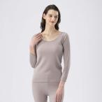ミズノ レディース ブレスサーモアンダーウエア 薄手 ラウンドネック9分袖シャツ(グレージュ・サイズ：LL)  返品種別A