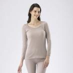 ミズノ レディース ブレスサーモアンダーウエア 中厚ソフト ラウンドネック9分袖シャツ(グレージュ・サイズ：M)  返品種別A