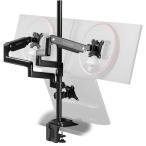 バウヒュッテ ロングモニターアームMS マルチタイプ(ブラック) Bauhutte 3画面までモニター設置可能 稼働距離最大約76cm 34インチ対応 BMA-2MS-BK 返品種別A