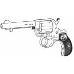 ショッピングハート ハートフォード (再生産)コルト・ライトニング M1877 リボルバー 4.5インチモデル オールシルバー(ABSクロームメッキ) 発火モデルガン 返品種別B