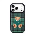 ショッピングベア Design Skin iPhone 17 Pro用 ベア刺繍 MagSafe対応ケース(グリーン) DSK28307I17PR 返品種別A