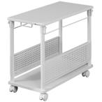 ショッピング外箱不良 バウヒュッテ 昇降式L字デスク ワゴン (幅32cm×奥行67cm) ホワイト BHD-670H-WH 返品種別A