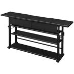 バウヒュッテ 昇降エクステンションデスク (幅120cm×奥行25cm) ブラック BHC-1200H-BK 返品種別A