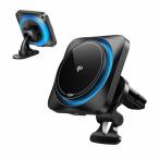 ESR Qi2認定 15W高速充電 冷却ファン付きMagSafe対応車載ホルダー(ブラック) Qi2 HaloLock Wireless Car Charger with CryoBoost Black ESR678 返品種別A