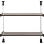 田窪工業所 つっぱり棚2段 幅55cm TAKUBO mokumetal 木目調収納棚 MTP2-55 返品種別A