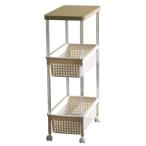  flat мир промышленность дерево настольный корзина Wagon тонкий 3 уровень слоновая кость HK-BWS-TW3-IV возвращенный товар вид другой A